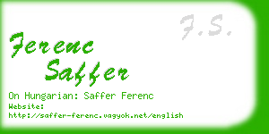 ferenc saffer business card
